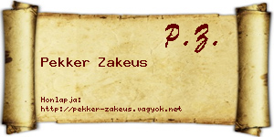 Pekker Zakeus névjegykártya